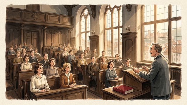 Ein Hörsaal in Heidelberg, 1946